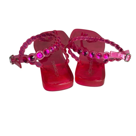 Jeffrey Campbell Jemmin Slingback Sandals Fuchsia Size 7 Beach Vacation Jelly - Picture 3 of 7